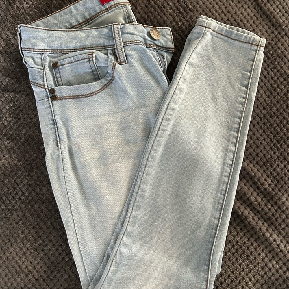 Levi's Blue Skinny Jeans with Tapered Leg and Faded Look